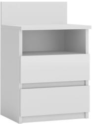 Proda Viana M1 Éjjeliszekrény - Polccal, 2 Fiókkal, 59 cm x 40 cm, Fehér