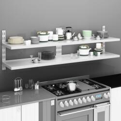 Bútor-market 2 db kétszintes rozsdamentes acél fali polc 200 x 30 cm