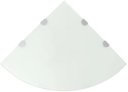 Bútor-market 2 db fehér üveg sarokpolc krómtartóval 45 x 45 cm