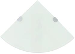 Bútor-market Fehér üveg sarokpolc króm tartóval 25x25 cm