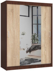 AKORD CLP Tolóajtós Szekrény Wenge Sonoma Tükörrel 150 cm
