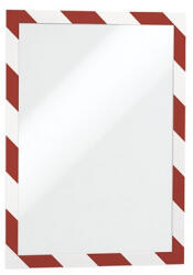Pátria Papír Információs Tábla Durable Duraframe Security A/4 Öntapadó Hátlappal és Mágneses Kerettel Piros-Feh