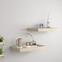 Bútor-market 2 db tölgyszínű mdf lebegő fali polc 40 x 23 x 3, 8 cm