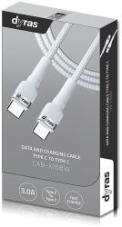 Dyras CAB-X168WH Kábel, Type C to Type C, fehér