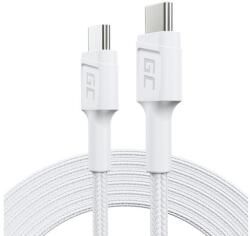 Green Cell Green Cell kábel fehér USB-C C típusú 2m PowerStream gyors töltéssel Power Delivery 60W, Ultra Charge, Quick Charge 3.0 (GC-36626)