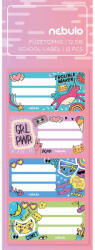 Nebulo Füzetcímke 12db-os, Girl Power, vegyes minták, 25 ív/csomag, Nebulo (FC-GRLPOWER-12) - cartridge