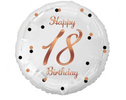 GoDan S. A 18. évszámos fólia lufi, gömb, fehér