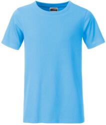 Daiber Tricou clasic pentru băieți din bumbac organic 8008B - Albastru ceruleu | M (8008B-1755087)