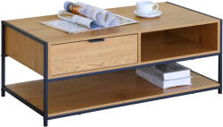 Intenso Home KÉSZLETKISÖPRÉS! Intenso Home dohányzóasztal fiókkal 100 x 50cm (Aranytölgy) | Masszív fém váz, praktikus fiók (INT-CJ1005040)