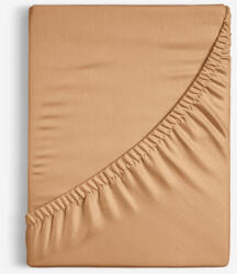 Goldea cearceaf de pat cu elastic din bumbac - maro 80 x 160 cm