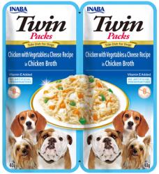 Inaba Foods Churu Dog Twin Pui cu Legume si Branza in Supa de Pui - vetpet-shop