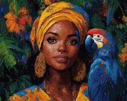 iPicasso Set pictura pe numere, cu sasiu, Melodie tropicala , 40x50 cm (PC40501489)