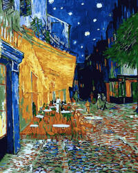 iPicasso Set pictura pe numere, cu sasiu, Terasa cafenelei noaptea - Van Gogh, 40x50 cm (PC40501153)