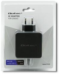 Qoltec Lenovo 65w 20v 3.25a Slim Tip+pin Notebook/laptop Töltő (51766) (51766) - dvdlemezbolt