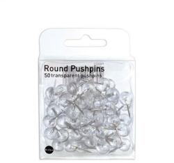  Térképtű, gömbfejű, 50 db, átlátszó (PI1219) - nyomtassingyen