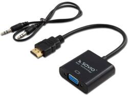 SAVIO Adaptor Savio HDMI - VGA + Audio CL-23/B Negru (5901986044239)