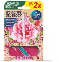 Ambi Pur WC Active blokk rózsa és liliom 2×45 g