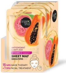  Organic Shop Antioxidáns és Anti-aging fátyolmaszk guavával és papayával - 25g