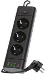 Kobi 3 Plug + 4 USB 1,5 m Switch (KB0582)