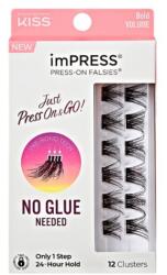 KISS imPRESS Just Press & GO ! pachet cu gene fără noduri autoadezive Bold Volume C 12 buc