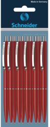 Schneider K15 golyóstoll, Piros test, Kék írófelület, 10 db/készlet