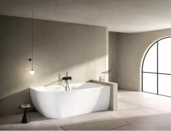 Aquatrend Kád, Aquatrend Monaco félszabadon álló kád fehér lefolyóval, jobbos 160x80 - mozaikkeramia