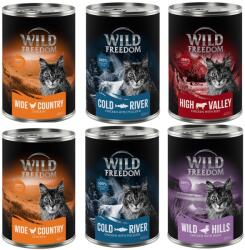 Wild Freedom 6x400g Wild Freedom Adult nedves macskatáp- Vegyes csomag II (2 x csirke, 2 x tőkehal, 1x marha, 1x kacsa