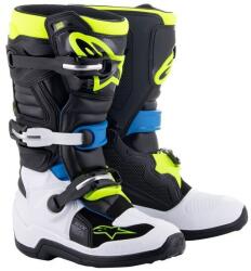 Alpinestars TECH 7 S Gyerekcsizma, fekete/ fehér/ fluo sárga/ kék, 2025, mérete 34 (M132-26-34)