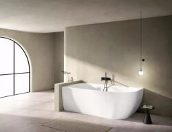 Aquatrend Kád, Aquatrend Monaco félszabadon álló kád fehér lefolyóval, balos 160x80 - zuhanykabin