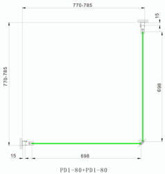Aquatrend Zuhanykabin, Aquatrend Quatro C88 80x80 - zuhanykabin