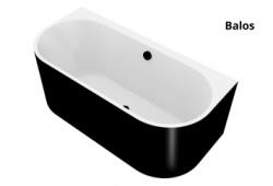 SAPHO POLYSAN ASTRA DL MONOLITH aszimmetrikus kád, 160x75x60cm, fehér/fekete (33611MDLB)