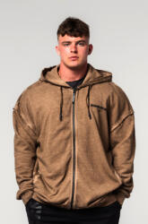 NEBBIA Washed-off Zip Up Hoodie GYM BRO 362 Light Brown Férfi-melegítőfelső M
