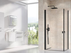 RAVAK Chrome CRV1-100 zuhanyajtó fekete+transparent (1QVA0301Z1)