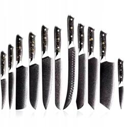  Wakana Damaszkuszi Konyhakés Készlet Fekete/Arany/11 db-os KP-35136 (KP-35136)