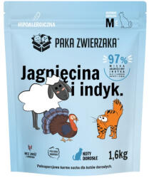 Paka Zwierzaka Pet Paka - Száraz macskaeledel bárány és pulyka ''M'' 1.6kg