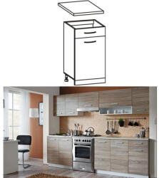 Konyha Konyhaszekrény LT1368, tölgyfa sonoma-fehér (LT1368) - homelux