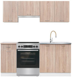 Leziter Praktik 180 konyhabútor, fehér korpusz, sonoma tölgy front (PR180FHST) - homelux