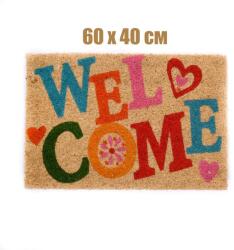  60 x 40 см шарена изтривалка с кокосови влакна и надпис WELCOME (7043)
