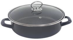 Rosberg Tavă și oală 2 în 1 Rosberg R51222A, Acoperire marmorită, Capac, Inducție și cuptor, Negru - 32 cm