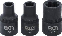 BGS technic 9-9336 hengerfej kulcs készlet, 1/2", RIBE M6S-M8S-M12S (Nissan, Renault) (9-9336)