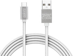 Delight USB Adatkábel + töltő 1m USB-C LED fénnyel ezüst