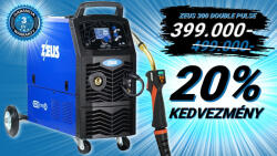 Panelectrode ZEUS 300 Double Pulse inverteres hegesztőgép + távszabályzós 3 m hegesztőpisztoly