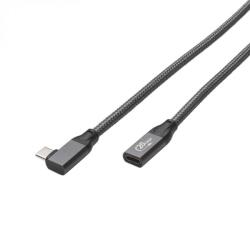HICON Cablu prelungitor USB 3.2 Gen2 type C drept/unghi 90 grade T-M 0.5m brodat, HICON HI-U3CW-0050 (HI-U3CW-0050)