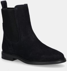 Tommy Hilfiger magasszárú cipő velúrból FLAG SUEDE CHELSEA BOOT - sötétkék Női 37