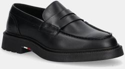 Tommy Hilfiger bőr mokaszin HILFIGER COMFORT LWT LTH LOAFER fekete, FM0FM05698 - fekete Férfi 43