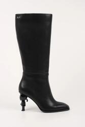 Karl Lagerfeld bőr csizma KARL NFT HEEL - fekete Női 35