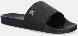 Tommy Hilfiger papucs TH MONOGRAM POOLSIDE fekete, női, FW0FW08525 - fekete Női 39