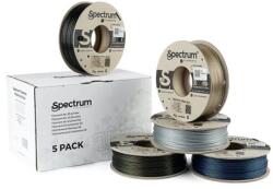 Spectrum Filament PLA Glitter 5x250g, mix, Aurora Gold, Volcano Grey, Silver Metallic, Clear Gold, Stardust Blue
