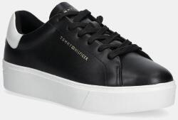 Tommy Hilfiger bőr sportcipő CHIC PLATFORM CUPSOLE PATENT - fekete Női 38