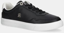 Tommy Hilfiger bőr sportcipő ESSENTIAL ELEVATED COURT SNEAKER - fekete Női 39